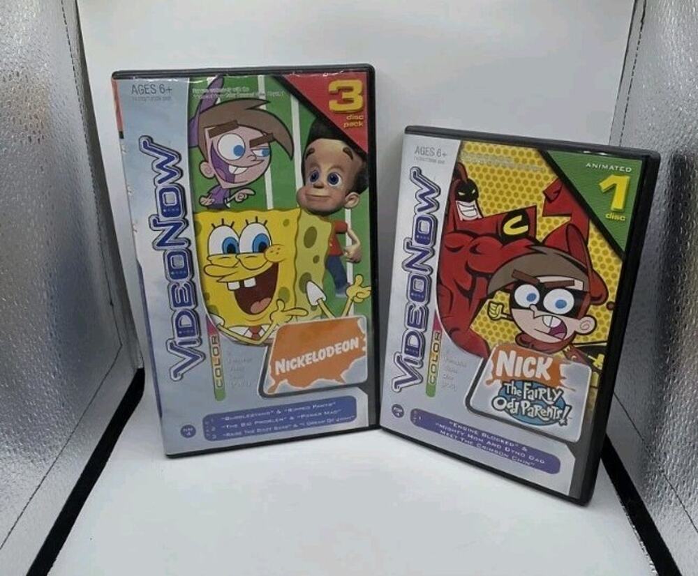 Vintage VideoNow Color Nickelodeon 4 Disc Lot SpongeBob Fairly OddParents Jimmy